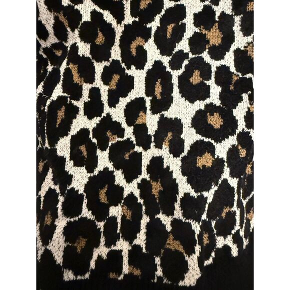 Michael Kors Cheetah Print Tan and Black Crew Neck Sweater - Picture 5 of 5